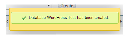 WordPress Database Created