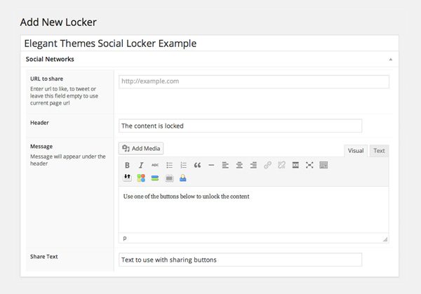 Social Locker Social Networks