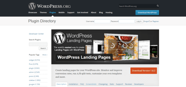 WordPress Landing Pages