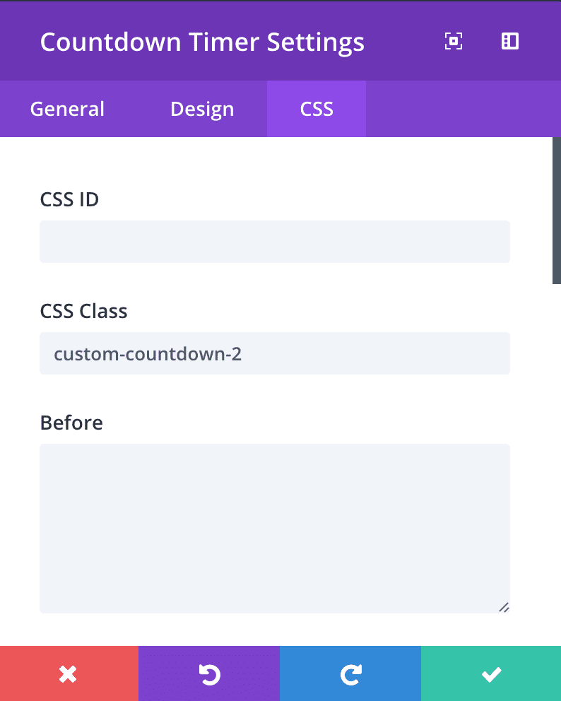 countdown-timer-settings-custom-css-class