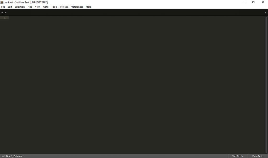 sublime text start screen