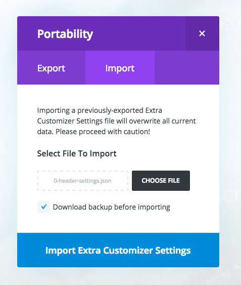 food-blog-category-layout-for-extra-customizer-settings-import-tab