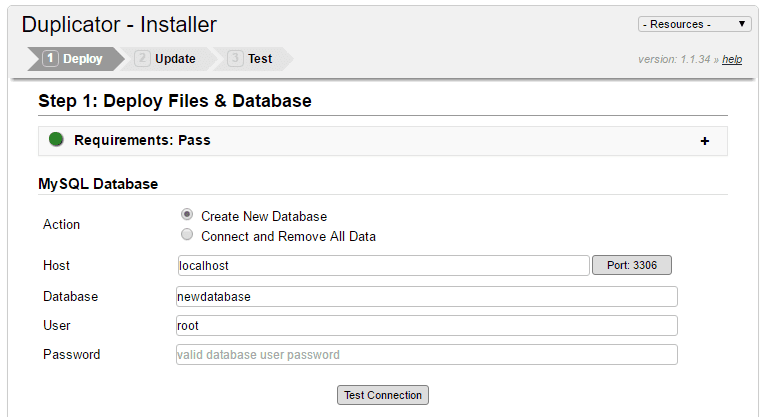 The Duplicator installer.