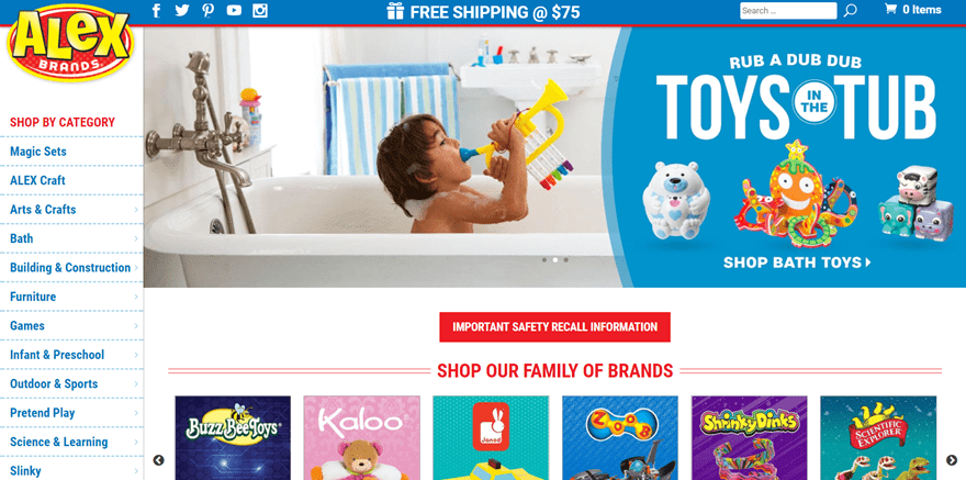 standard and vertical navigation