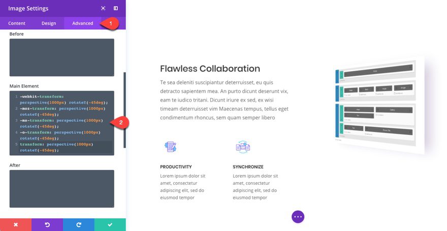perspective image css