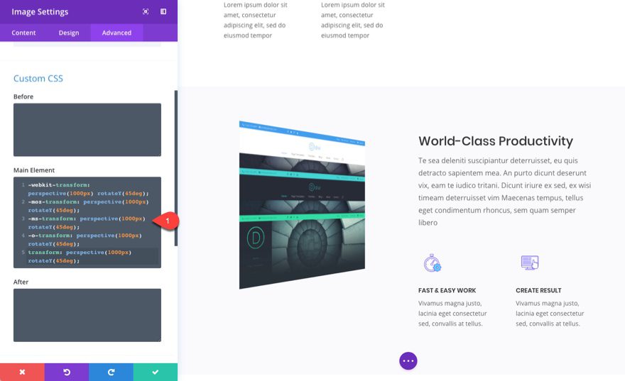 perspective image css