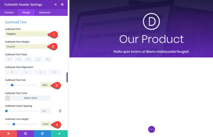 perspective subtext settings