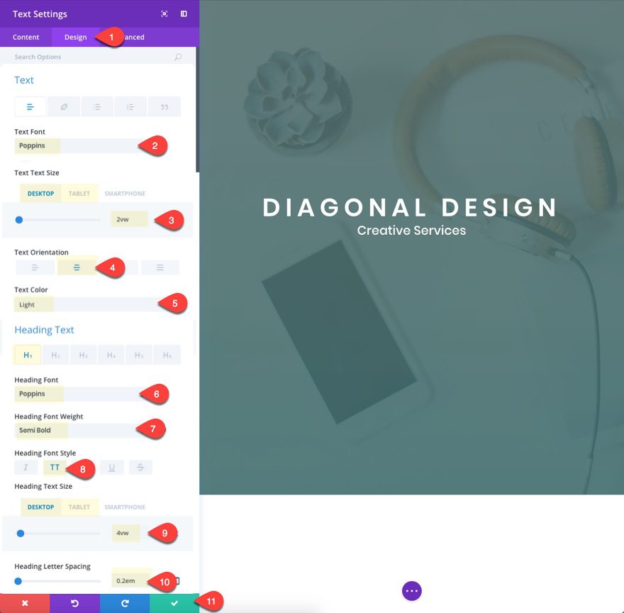 diagonal layout header design