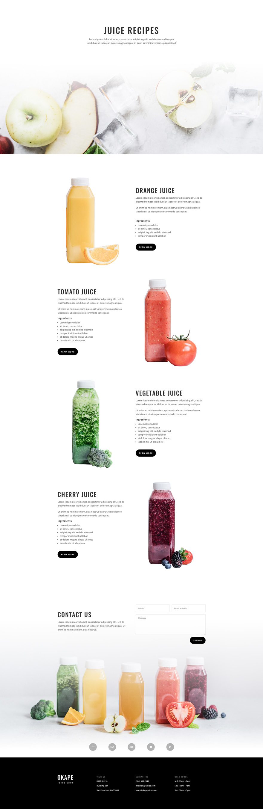 juice shop recipes