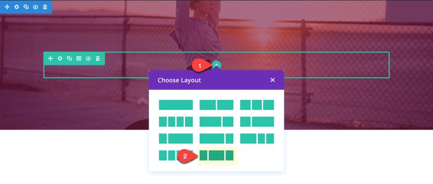 navigation header set column layout