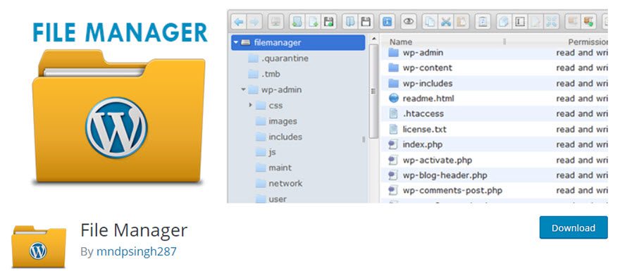 WP File Manager for WordPress Dashboard