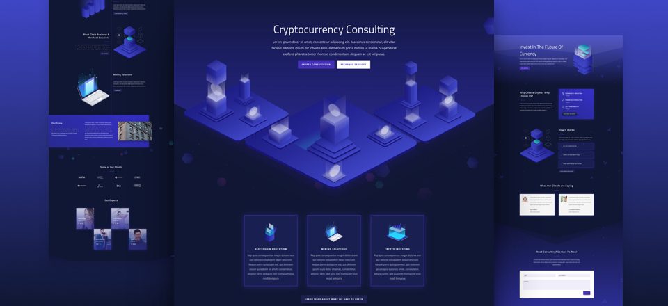 Get a FREE Cryptocurrency Layout Pack for Divi