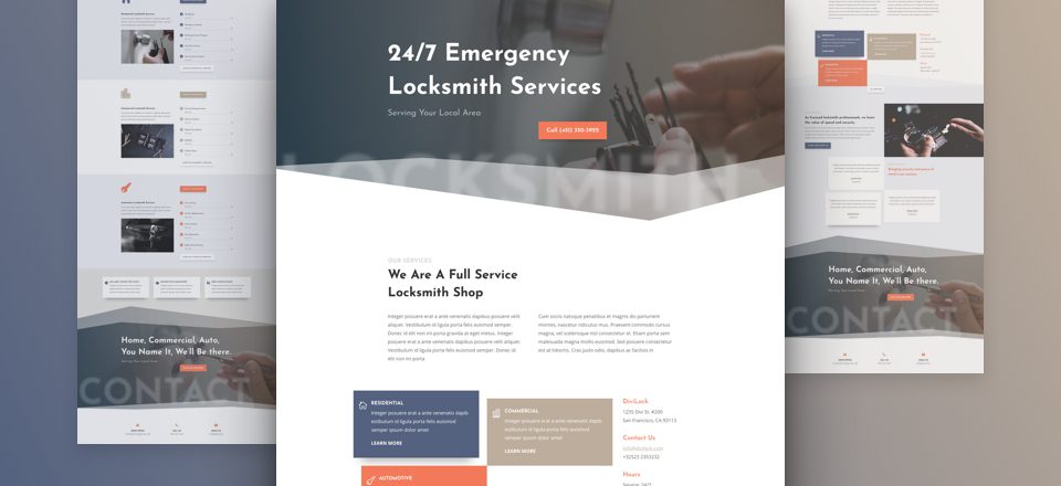 Get a FREE Locksmith Layout Pack for Divi