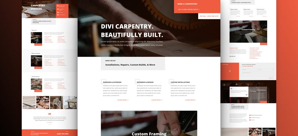 Get a FREE Carpenter Layout Pack for Divi