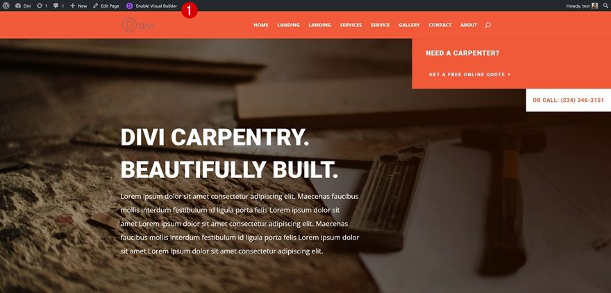 fullwidth menu module