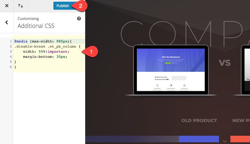 product comparison chart