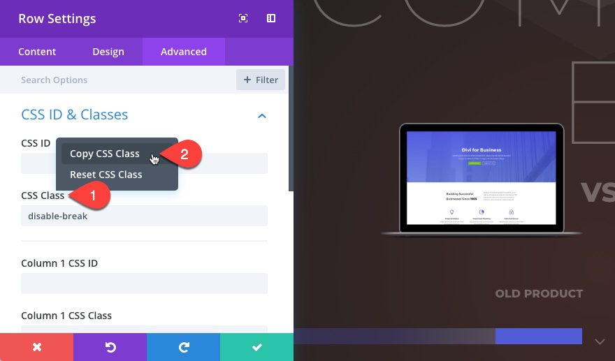 product comparison chart