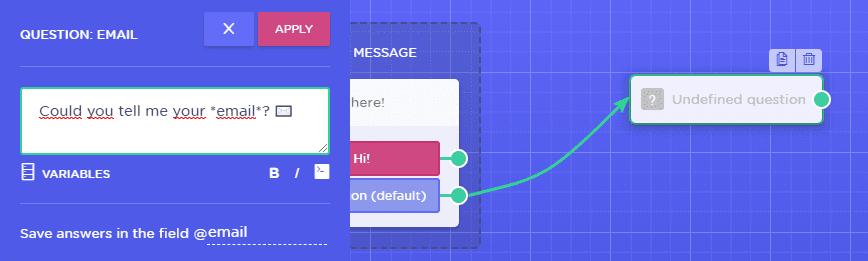Asking for your visitor's email.