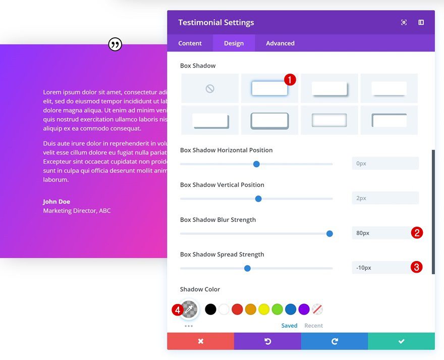 divi testimonial module