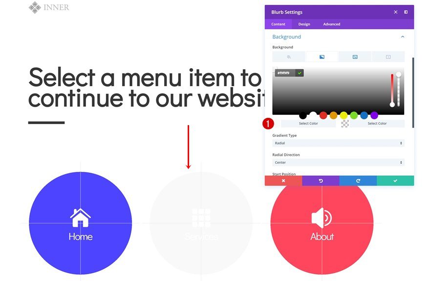 icon navigation page