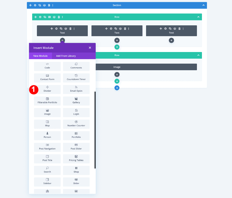 add a divider module