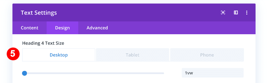 heading size for column three
