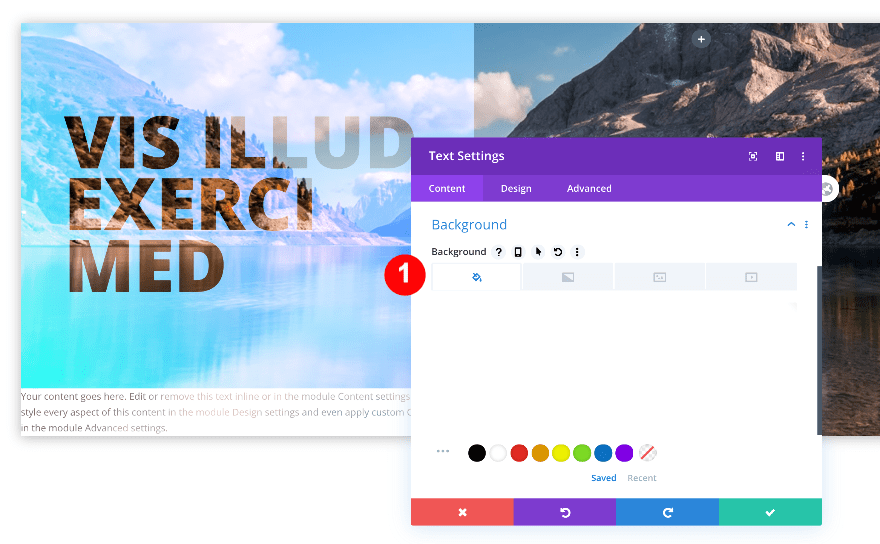 style the background of the text module