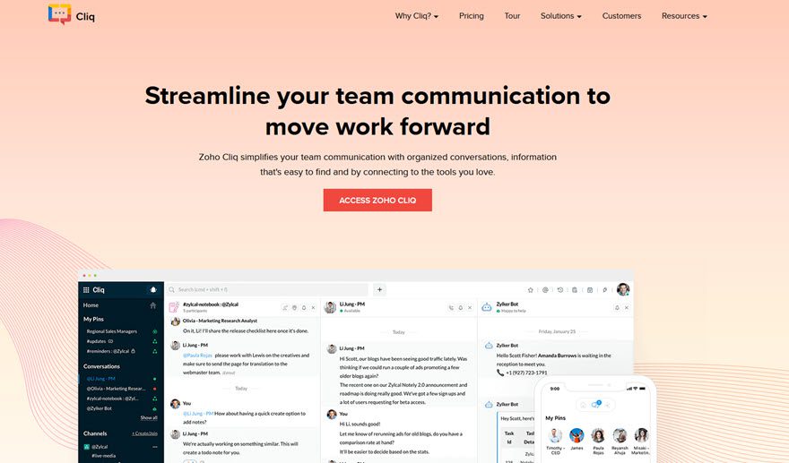 Zoho Cliq Team Chat App