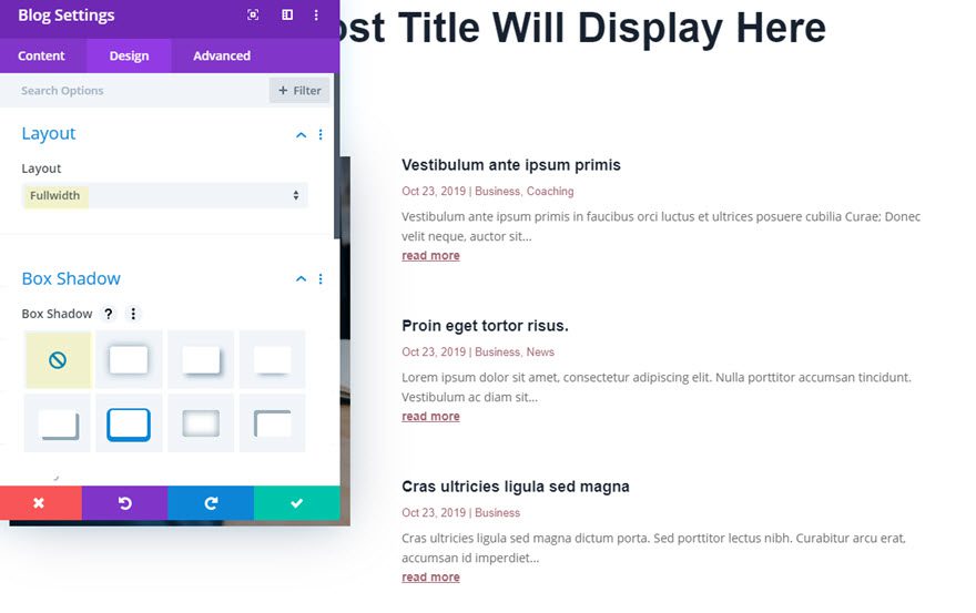 divi category page template