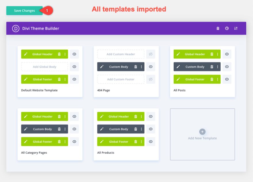 Divi theme builder portability options