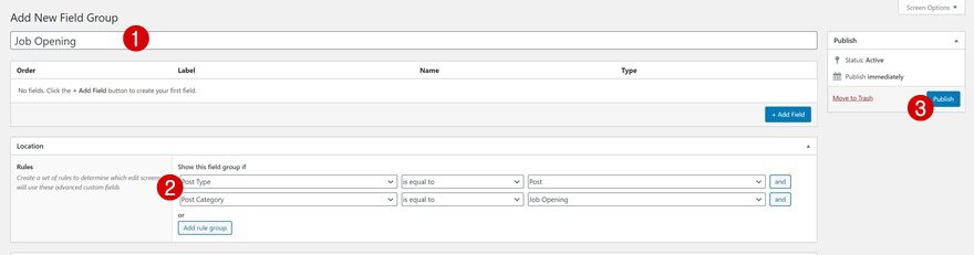 open job position template