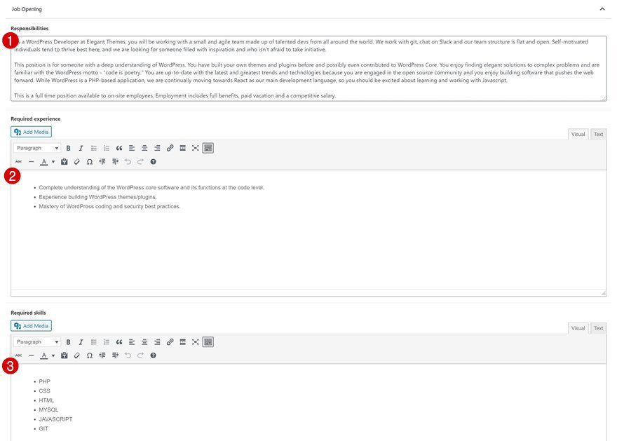 open job position template