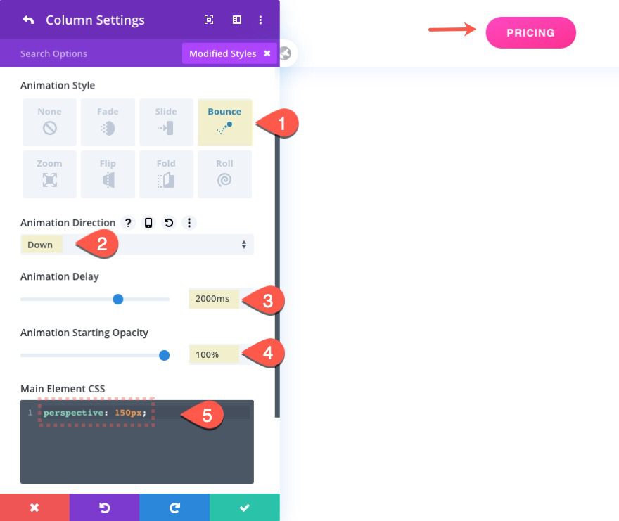 Divi delayed button animations