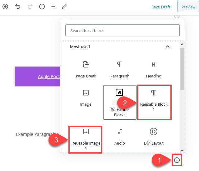 WordPress Reusable Blocks
