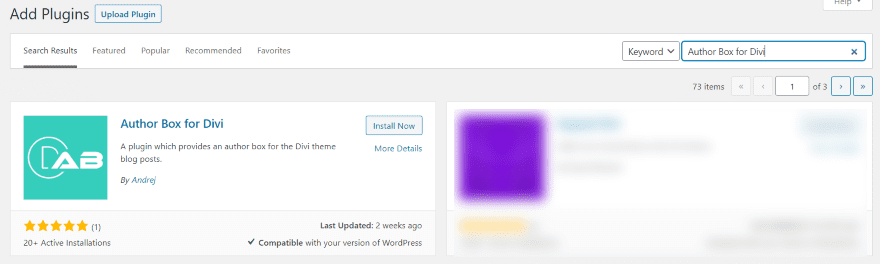 Installing Author Box for Divi