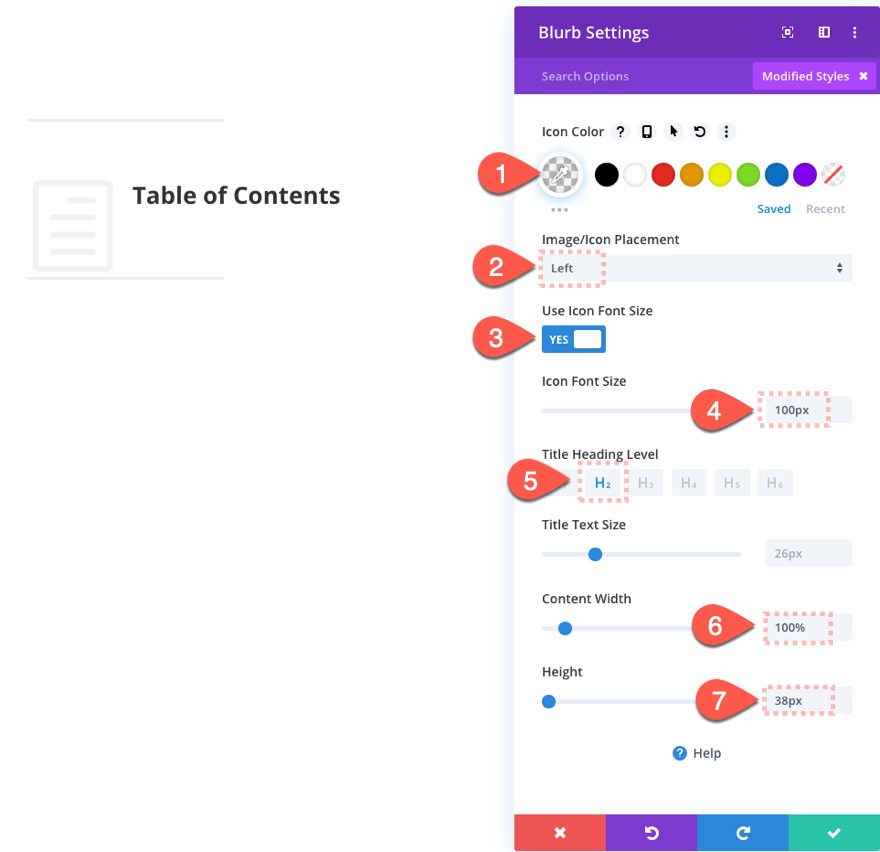 clickable table of contents