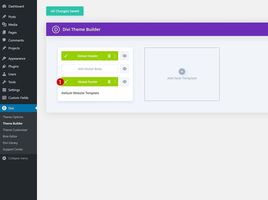 header & footer template for Divi's Crowdfunding Layout Pack