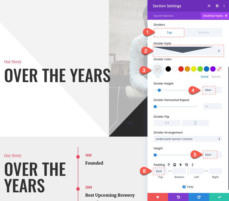 Divi Timeline Layout with Scroll Effects