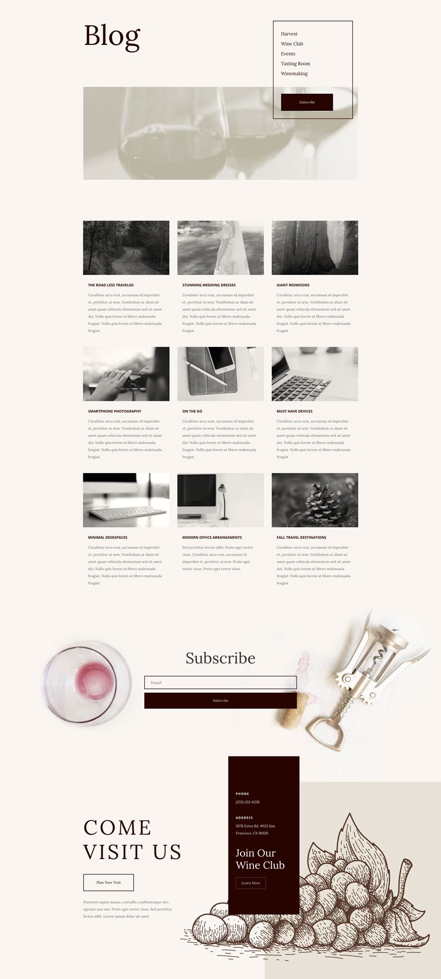 divi winery layout pack