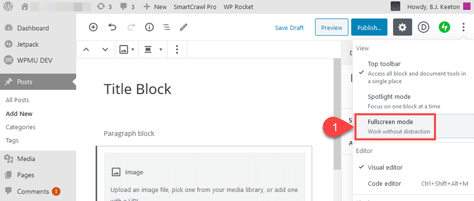 fullscreen mode toggle