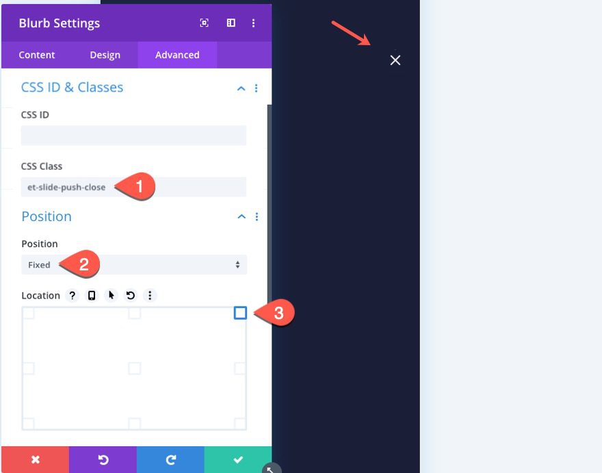 divi sliding push sidebar