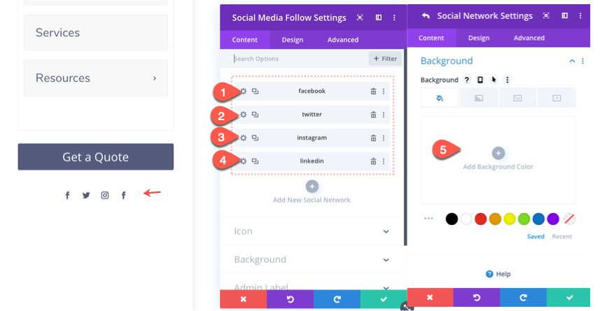 divi vertical navigation menu and header