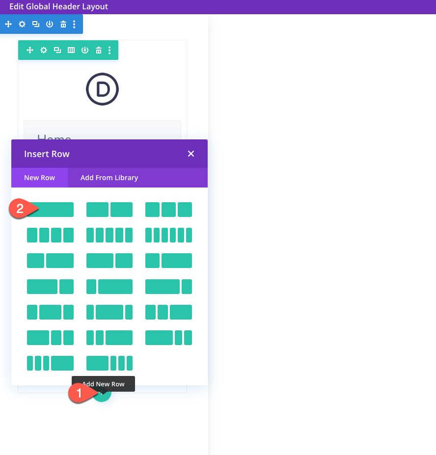 divi vertical navigation menu and header
