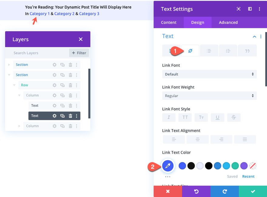 divi dynamic post info bar
