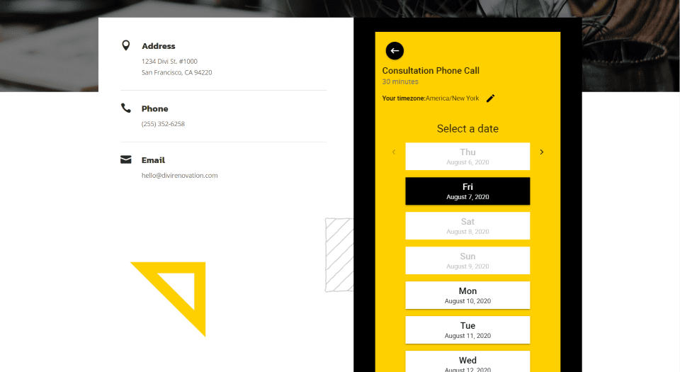 Simply Schedule Appointments Divi Example