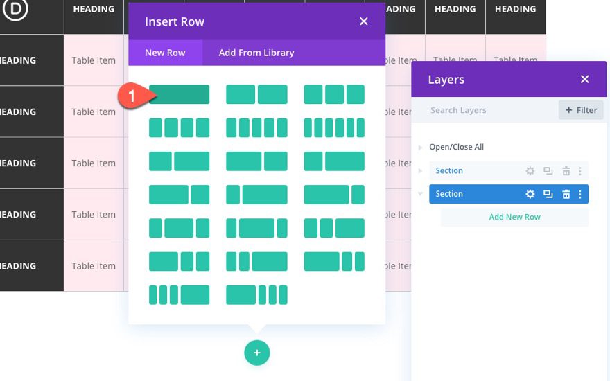 divi table with horizontal scroll
