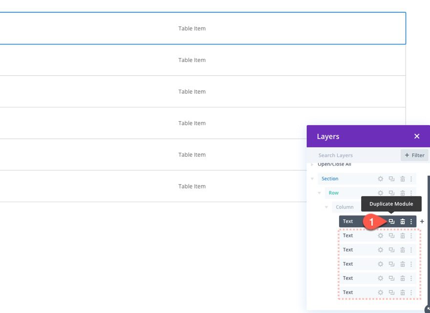 divi table with horizontal scroll