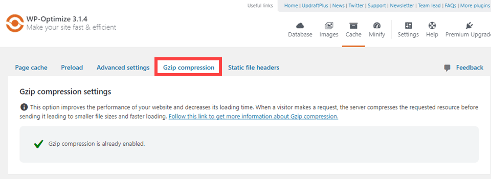 Gzip compression