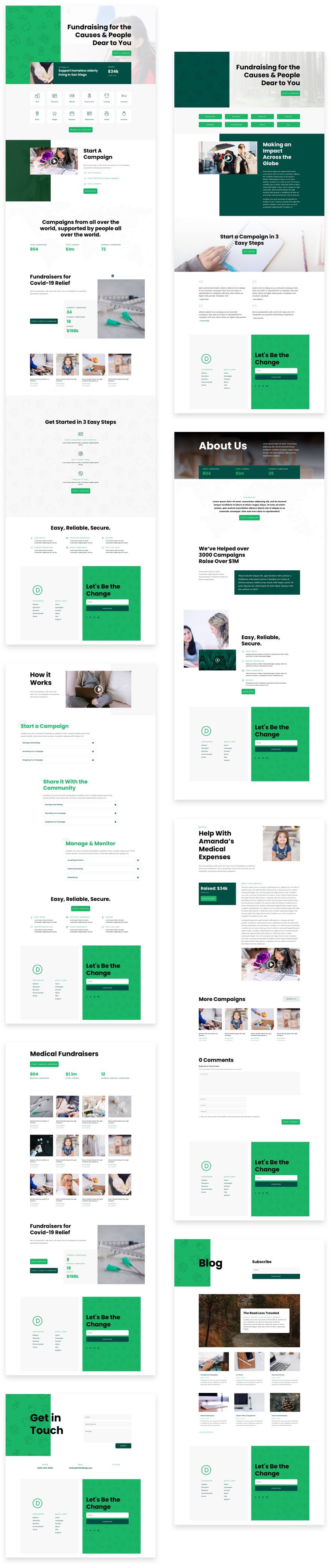 divi crowdfunding layout pack
