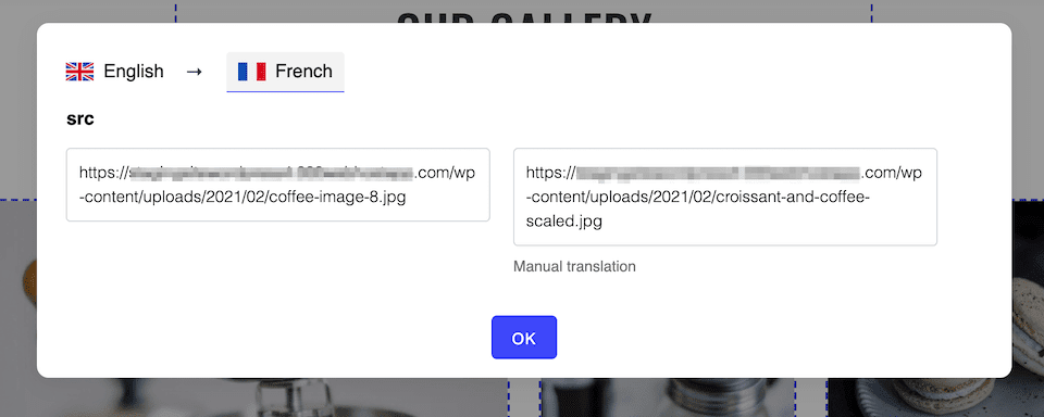 Translating an image visually.